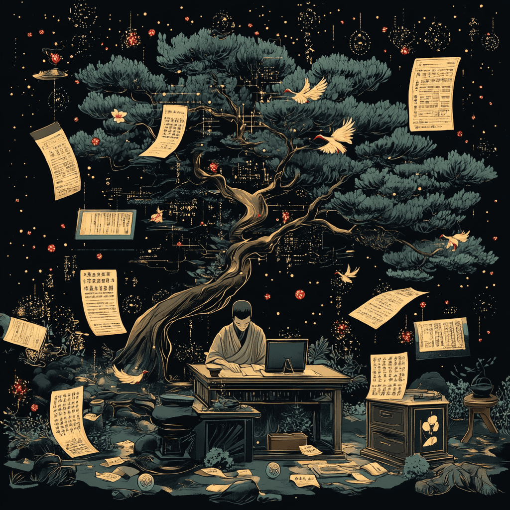 A researcher beneath a tree